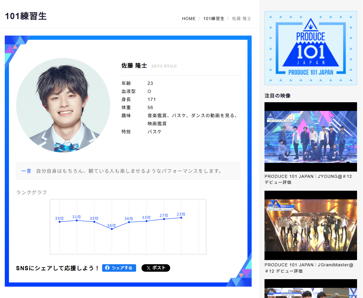 【現役歌王】Juniは誰で何者?日プ男子で本名は佐藤隆士で23歳! | NEWS虎の穴